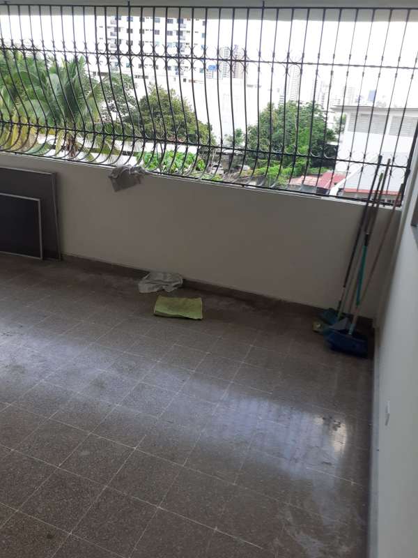Balcony with metal security grille and city view from PH 12 de Octubre apartment Panama