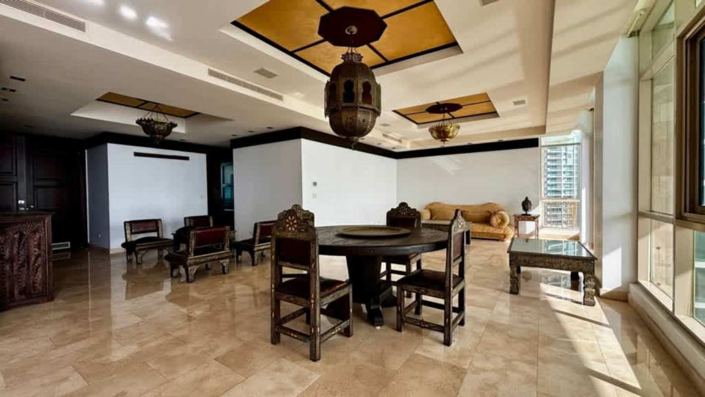 Elegant Mediterranean interior with marble floors ornate doors lighting Pacific Point Panama