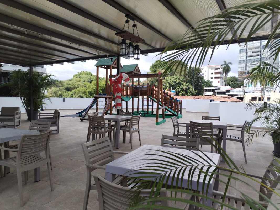 Family-friendly rooftop playground with skyline views at PH La Cresta Panama