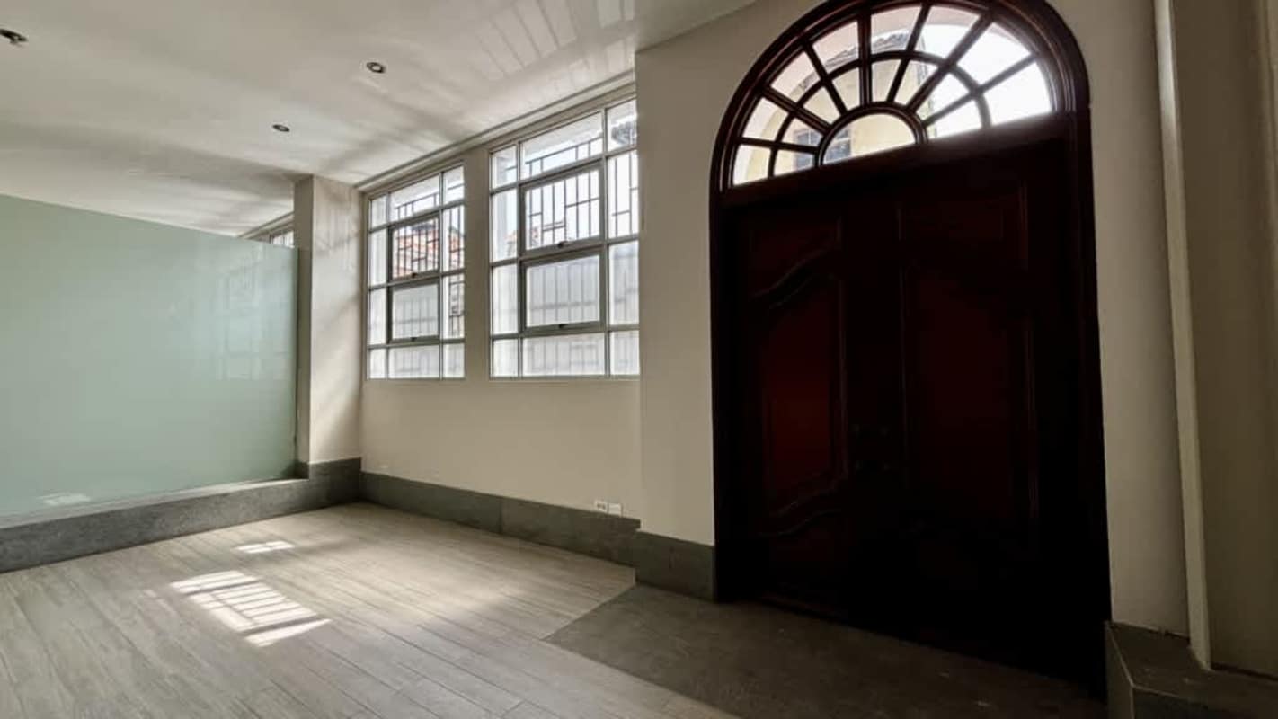 Historic multi-balcony colonial building facade in UNESCO Casco Viejo Panama