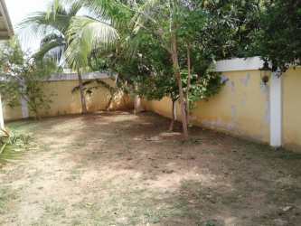 Private fenced backyard with lawn and trees in Chitré Los Santos house