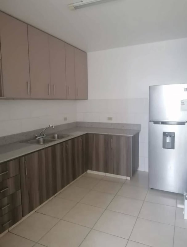 Modern minimalist kitchen with gray cabinets granite top PH Altamira Carrasquilla Panama