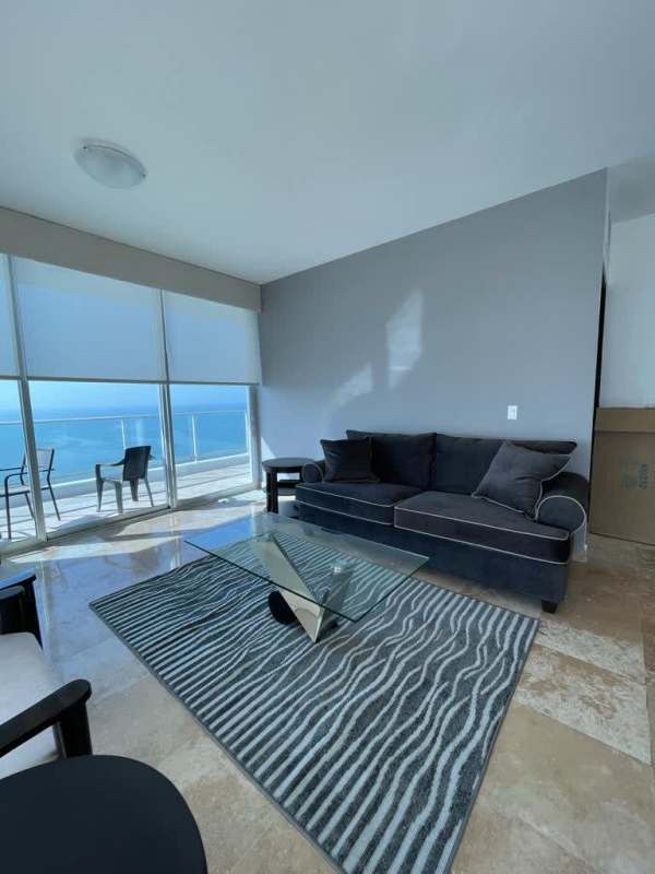 Modern furnished master bedroom with ocean views ensuite bathroom AC PH BICSA Avenida Balboa Panama