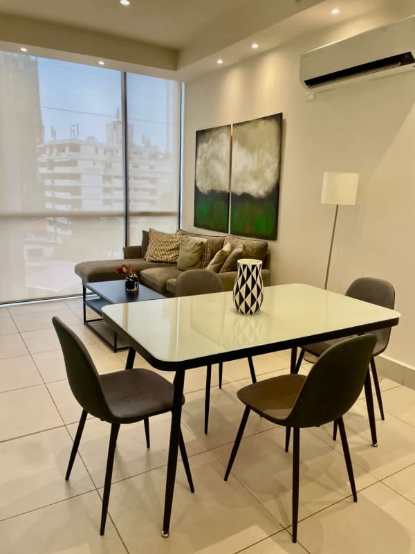 Contemporary kitchen with open design quartz countertops and appliances PH Coco Place Coco del Mar Panama