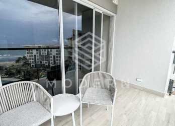 Contemporary kitchen with granite countertops at oceanfront condo in Playa Caracol Panama