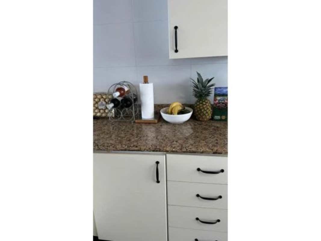 Modern bathroom with marble vanity in PH Marina Park luxury apartment Panama City