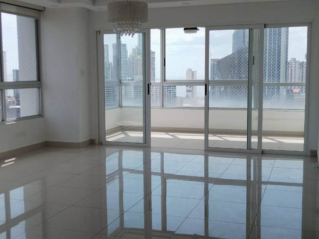 City view swimming pool with lounge chairs at PH The Palace Obarrio Panama City