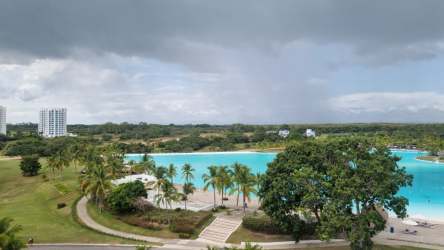 Modern bathroom with glass shower enclosure and contemporary finishes Playa Blanca Panama