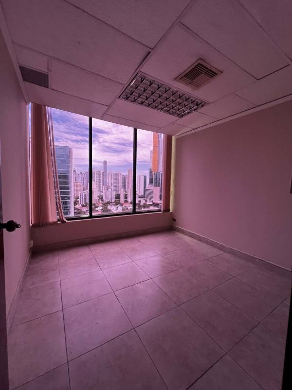 Commercial office with tiled floor, ceiling lights, city view windows Edificio Proconsa Panama City