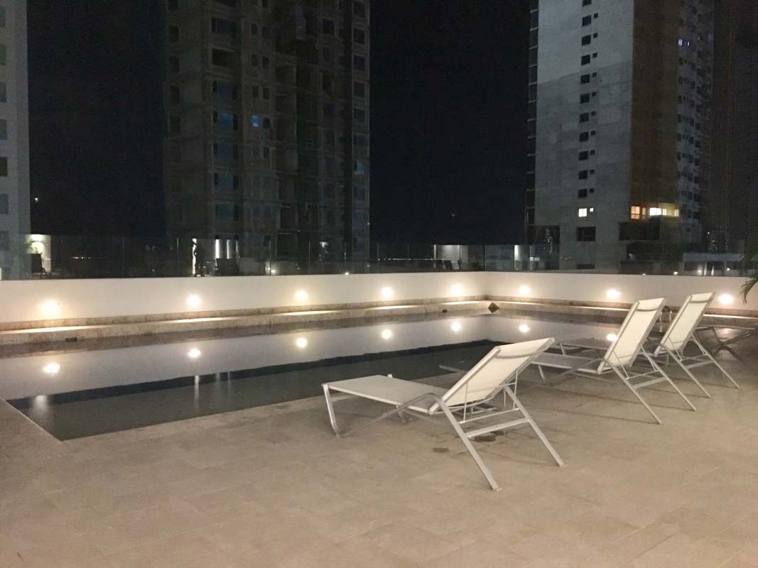 Elegant double-height lobby with concierge PH Castellmare Costa del Este Panama for sale