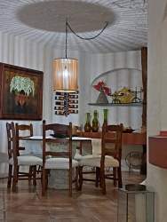 Dining area with panoramic ocean views in Punta Barco beachfront villa Panama