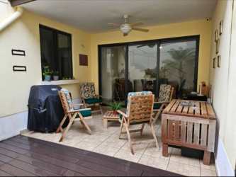 Covered shady patio deck fan barbecue grill River Valley Panama Pacifico house for sale Hola Realty