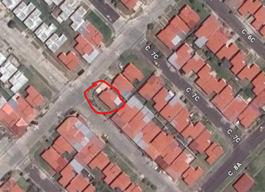 Aerial satellite view of Los Álamos neighborhood Pacora Panama