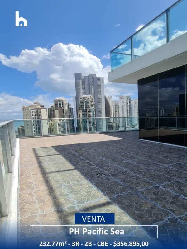Modern kitchen with granite countertops and natural light at PH Pacific Sea penthouse in Punta Paitilla Panama