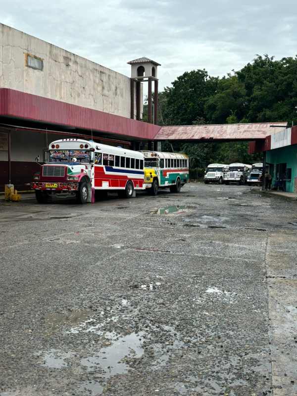 Parking lot and elevated metro station next to commercial property in Las Mañanitas Panama