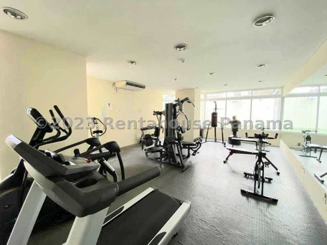 Outdoor recreational area with trampoline mini soccer at Oceanview Tower Punta Paitilla Panama