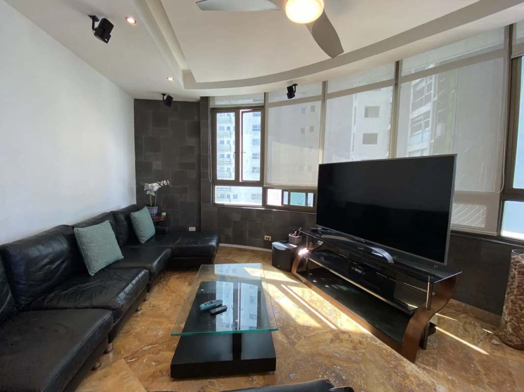 Spacious living or lounge room marble flooring ocean and skyline views PH Ocean Club Panama