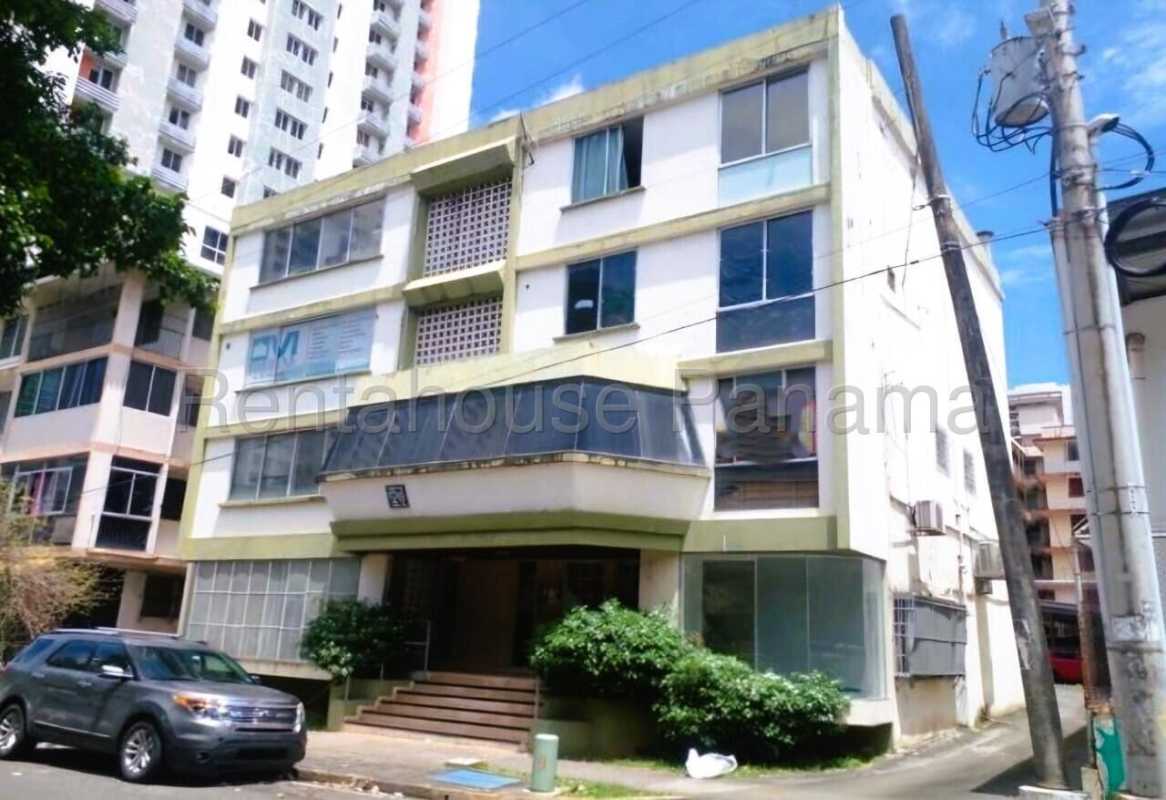 Spacious tiled living space with windows in Obarrio mixed-use building for sale