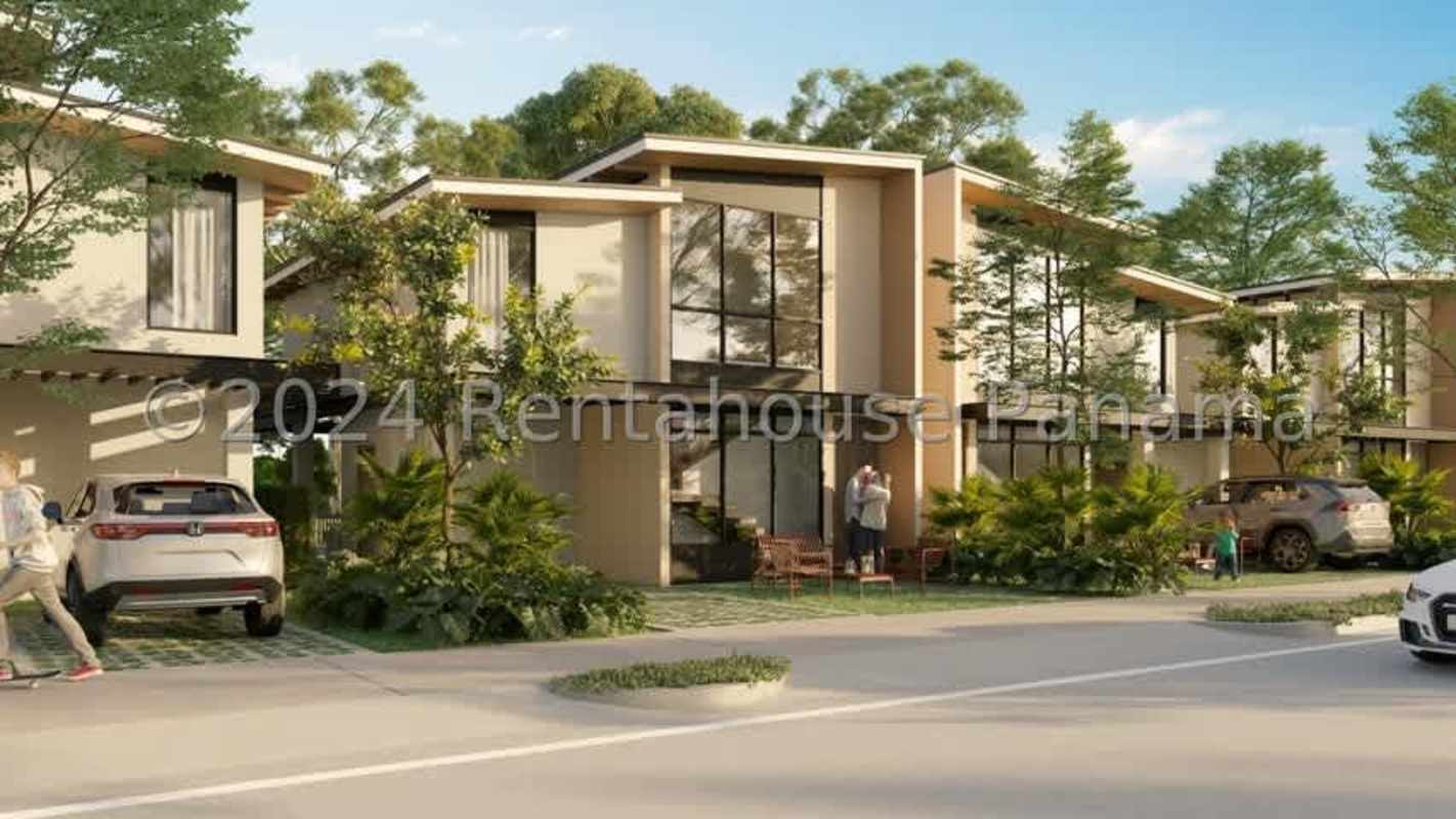 Contemporary townhouse with balconies, gardens, eco-friendly design in Panama Norte