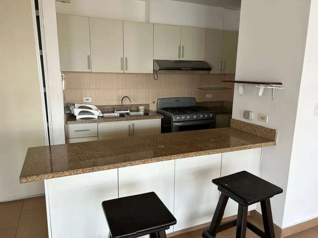 Bedroom with single bed, desk, AC, fan, closet in PH Mediterráneo Panama City