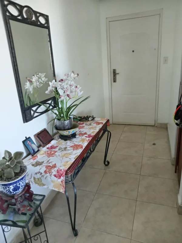 Laundry area with utility sink and city view window in PH Condado Country Club Panama
