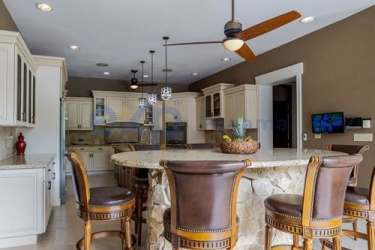 High-end luxury chef kitchen granite countertops stainless steel appliances Boquete