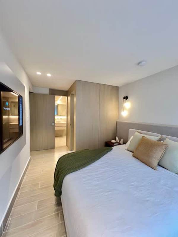 Aerial view of Armonía development in Bella Vista close to Avenida Balboa and ocean Panama City