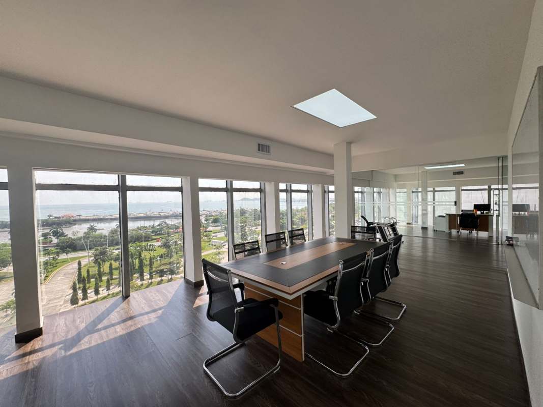 Private enclosed offices with glass partitions inside full floor office PH Torre BAC Panama City