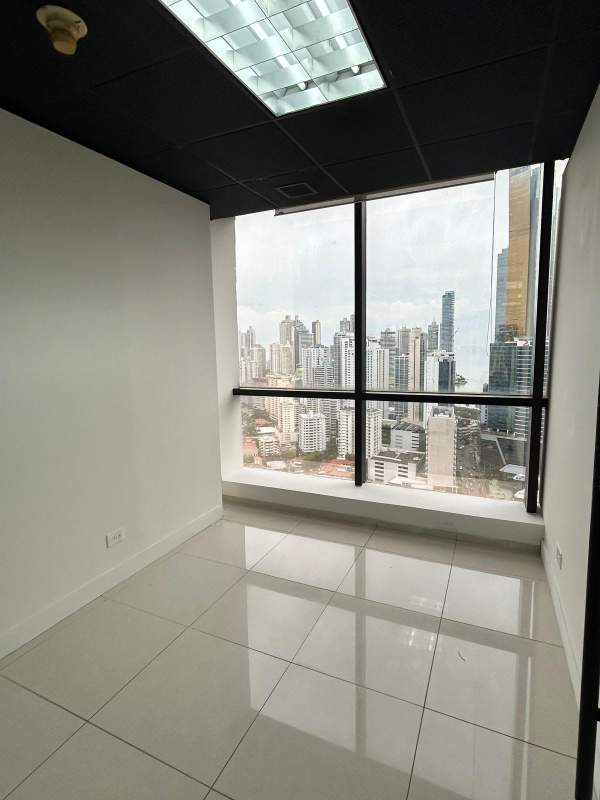 Office kitchenette area equipped with cabinetry and stainless sink, Torre Banco General Panama