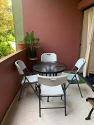 Combined living and dining with ceiling fan tiled floor Espinar Colón Panama