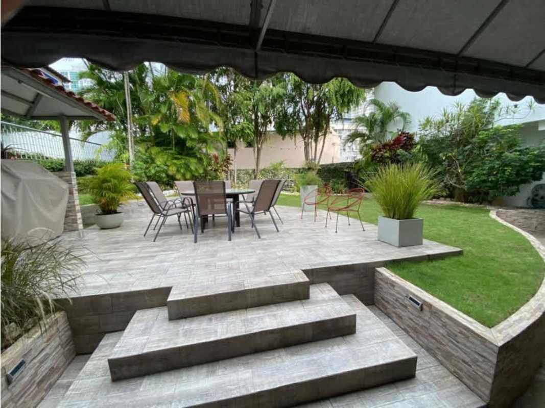 Bedroom with vaulted ceiling large windows ceiling fan and AC in luxury house San Francisco Panama
