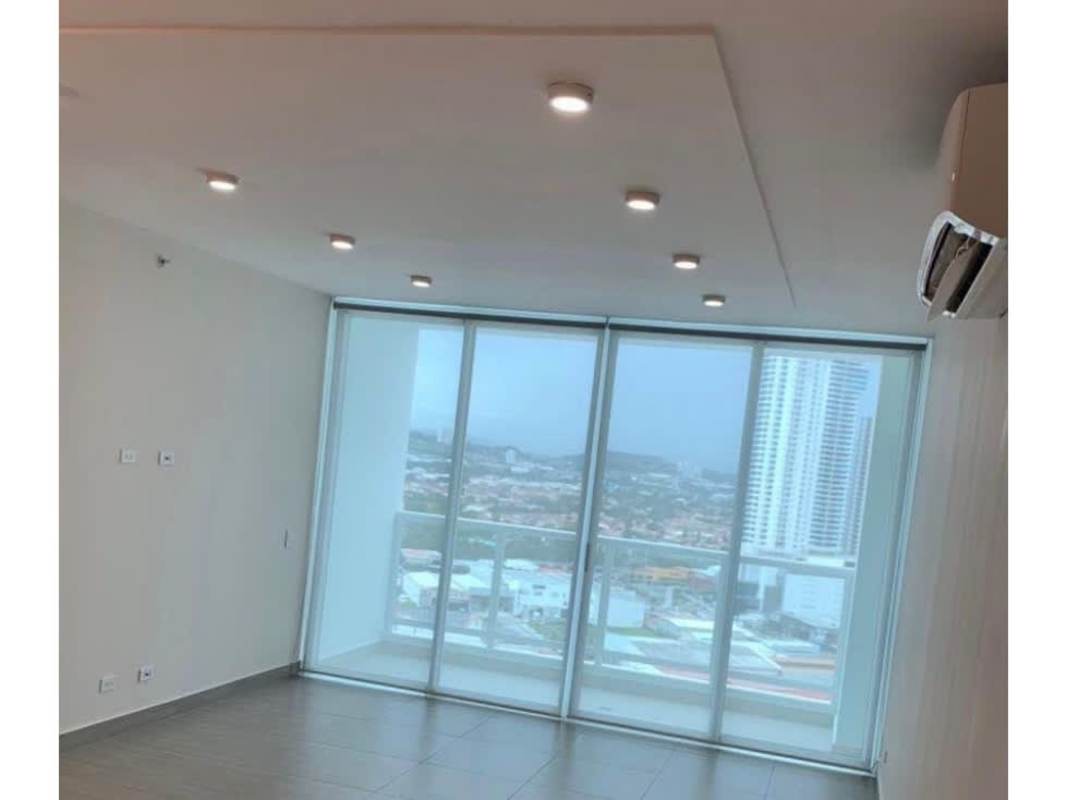 Balcony view overlooking Costa del Este skyline from PH Asia apartment in Panama City