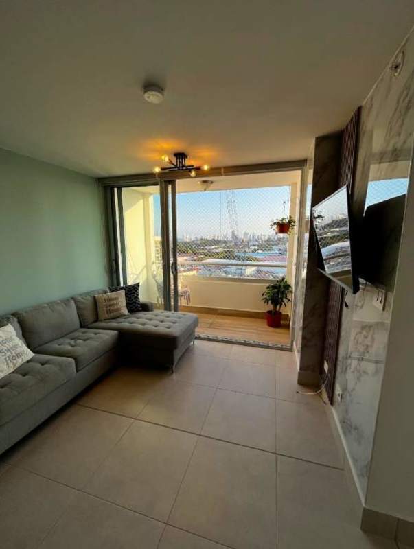 Bathroom in Condado del Rey Residence apartment with glass shower, granite counter, modern tile finish