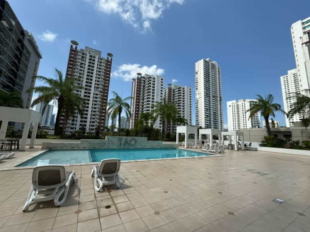Modern bathroom with granite vanity tiles at PH Costa del Mar Panama City