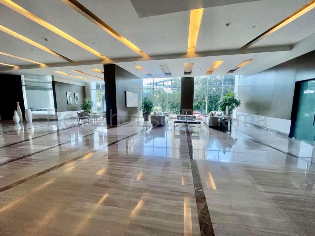 Bright living area with large balcony at PH Midtown Costa del Este Panama