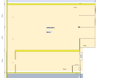 Open plan industrial warehouse layout with measurement markings in Aguadulce Coclé Panama