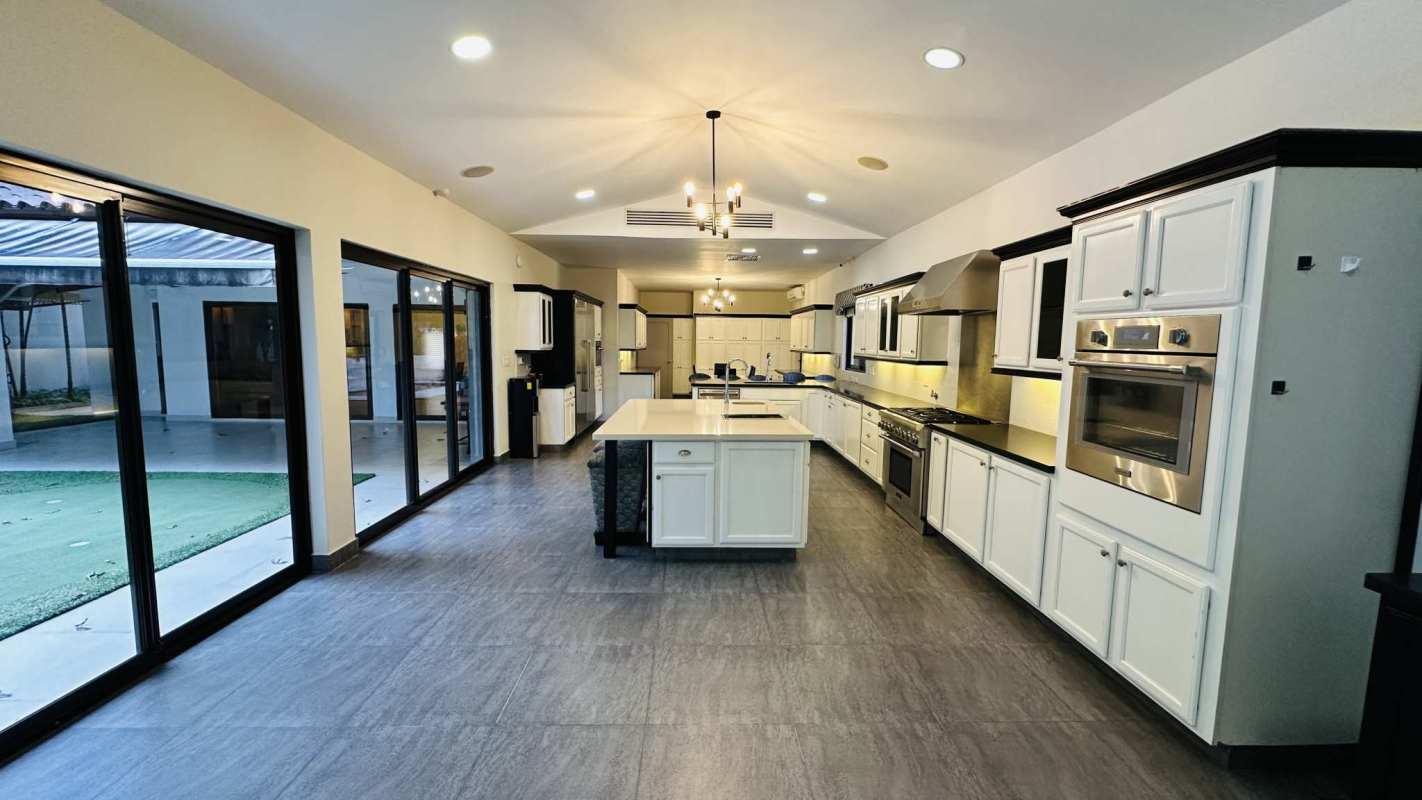 Spacious bright living room open concept in luxury Costa del Este Antigua house Panama City