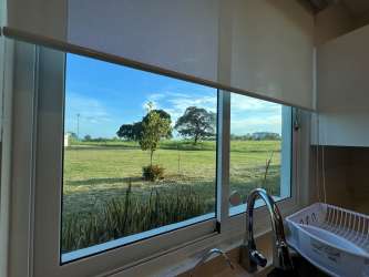 Large private terrace patio garden area beachfront duplex Casamar San Carlos Panama