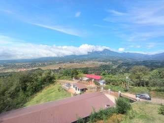 Aerial panorama of mountain estate with gardens and scenic views in Boquete