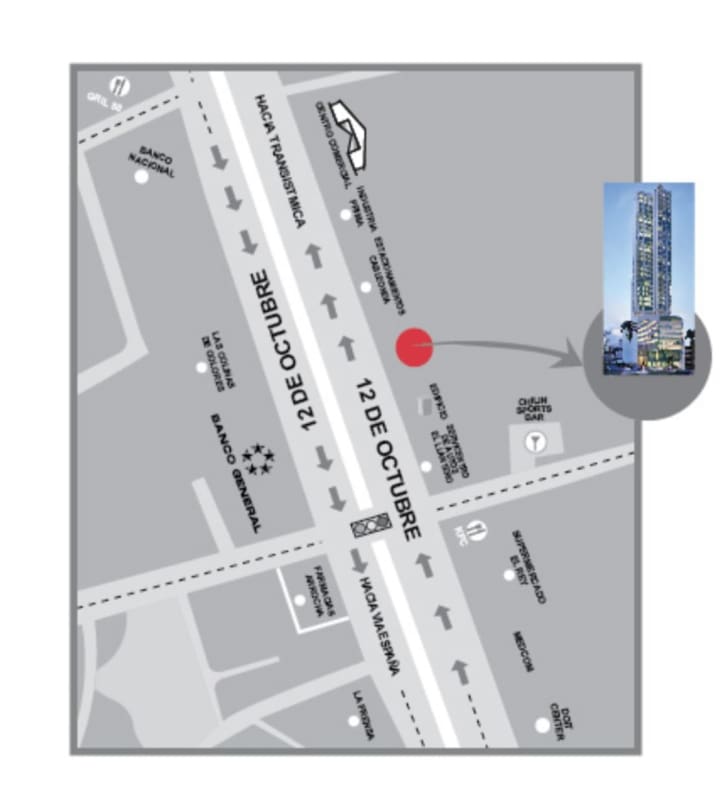 Minimalist kitchen and light-filled living dining area CenterPoint Tower Panama