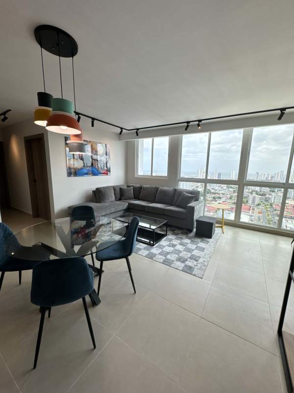 Modern minimalist kitchen with natural stone counters and sleek cabinetry CenterPoint Tower Panama