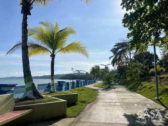 Contemporary bathroom with nautical decor inside Panama coastal property