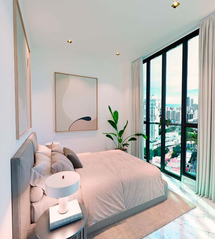 Business center area with co-working spaces and commercial shops in PH Walker Tower Marbella Panama