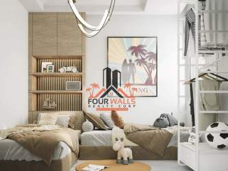 Modern children's bedroom with bunk bed and decoration in PH Aires del Mar beachfront apartment