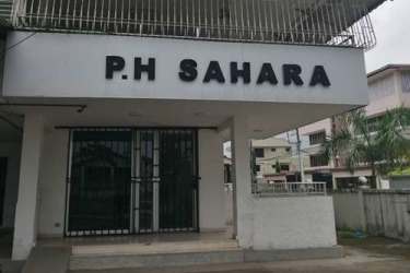 City street view from PH Sahara balcony with glass rails Colon Free Zone Panama