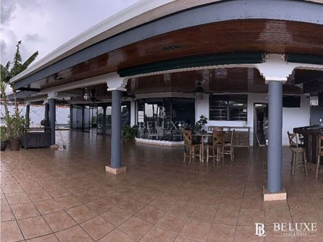 Large modern living room with panoramic windows city view Altos de Betania Panama