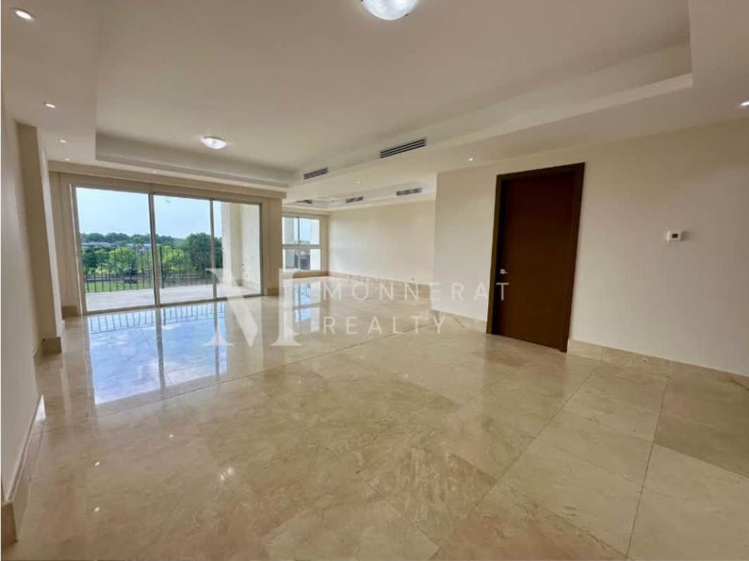 Spacious living area marble floor sliding glass doors balcony natural light The Reserve Panama