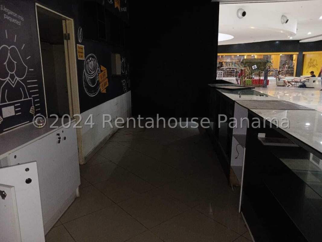 Commercial unit glass storefront inside shopping mall with modern interior