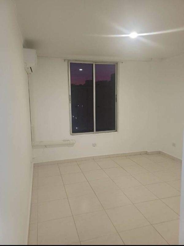 Empty bedroom with large window tiled floor and AC PH McGregor Hill Condado del Rey Panama