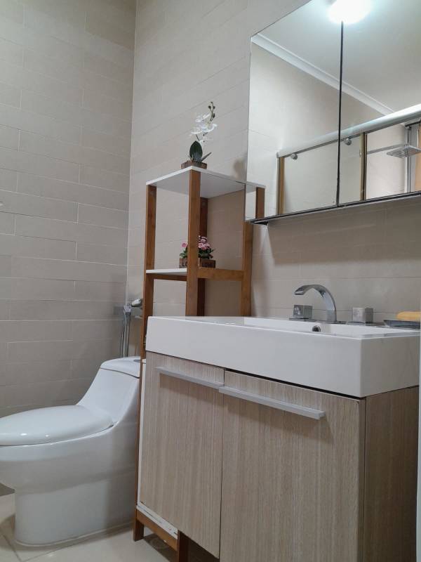 Modern living room with panoramic balcony Pacific Ocean view PH Waters on the Bay Avenida Balboa Panama